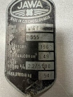 Jawa štítek 555