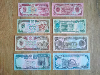 4 bankovky z Afgánistánu