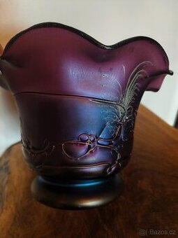 Secesní obal na květináč, mísa - iridované sklo