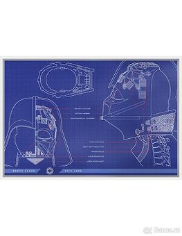 Stříbrná folie 1 oz -DARTH VADER HELMET BLUEPRINTS Star Wars
