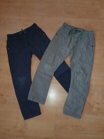 Podšité plátěné kalhoty v.116 F&F modré, béžové - 1