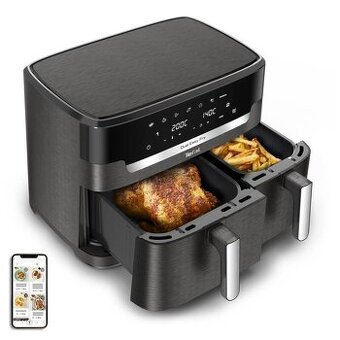 Fritéza horkovzdušná Tefal EY942HE0 Dual Easy Fry XXL černá/