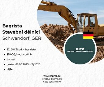 Práce v GER kousek od hranic: Bagristi a Stavební Dělníci