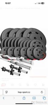 Činkový set 105kg + posilovací lavice