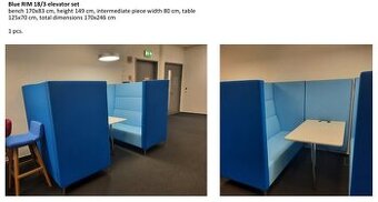 Kancelářský box se sezením, stolem a elektrickými zásuvky –