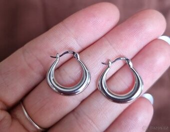 Nové dámské stříbrné náušnice Kulaté 925 kroužky kruhy