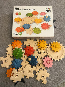Puzzle+ozubená kola Plantoys-perfektní stav