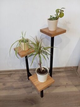 Stojan na květiny dub/kov