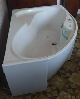 Rohová vana+zástěna+baterie
