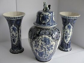 Staré,luxusní vázy-3ks Delfts, porcelán fajáns č.7 - 1