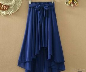 Modrá asymetrická sukně - 1