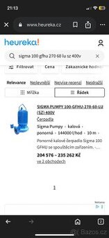 Kalové Čerpadlo Sigma 100-GFHU-270-60-LU 400v