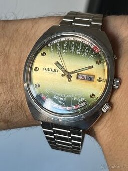 Hodinky Orient / vecny kalendar/ zeleno-zlate