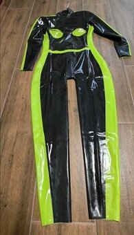 Latexovy catsuit - zeleno/čierný