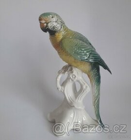 Starožitná porcelánová figura papouška - ENS - Německo