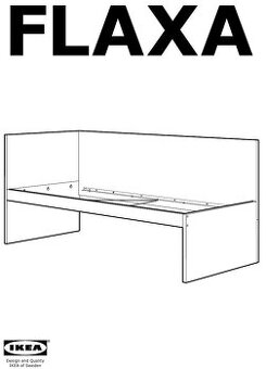 Rám postele Ikea FLAXA s roštem a úložnou skříňkou