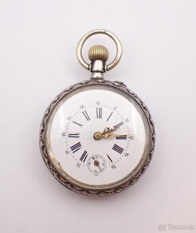 Starožitné dvoupláštové stříbrné kapesní hodinky