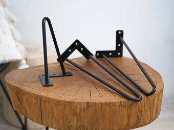 Industrial Hairpin Podnož Noha 2 ramenná Černá 1ks