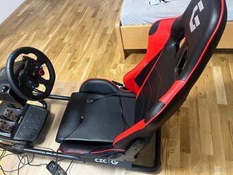 Herní sedačka CZC a volant Logitech G29 Driving Force