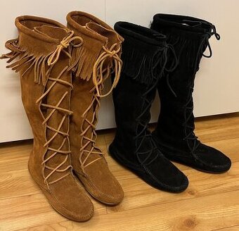 Indiánské kozačky semišové