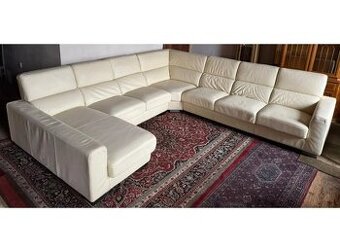 Moderní kožená sedací souprava ve tvaru "U", 3299