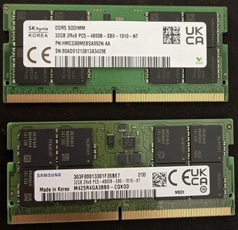 2x32GB=64GB moduly DDR5 do notebooku SODIMM