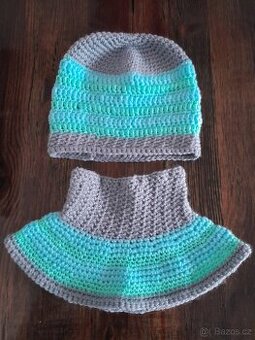 Háčkovaná čepice a nákrčník pro kluka