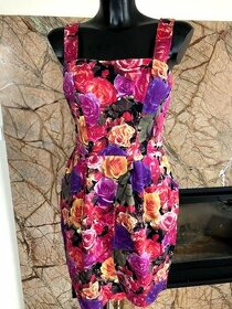 letní bodycon šaty plné růží s kapsami - 1