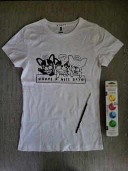 Nové dívčí dámské tričko s barvami na textil zn. Roly, vel.S