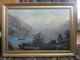 C. Schleuging - Jezero v horách - galerijní obraz - SLEVA