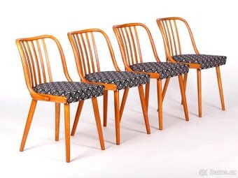 Jídelní židle TON, A. Šuman, RARITNÍ verze opěradel, 4x.