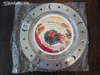 Vánoční plechový tác, průměr 39 cm, nový, nepoužitý