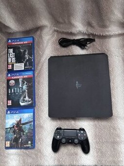 PlayStation 4 (1TB) + 3 hry + ovladač – vyčištěný