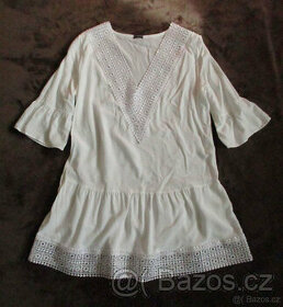 Bílé letní plážové šaty tunika Calzedonia S 36