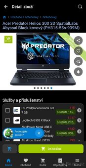 Acer Predator Helios 300 3D SpatialLabs
Abyssal Black kovov