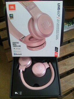 ezdrátová Bluetooth růžová nová sluchátka Live 460NC s JBL