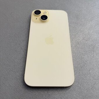 Žlutý iPhone 15 128GB, jako nový, záruka