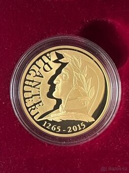 Zlato / zlatá mince Dante Alighieri proof