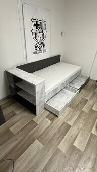 Prodám postel s úložným prostorem 90x200 + matrace