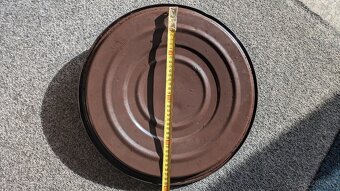 Prodám poklici smaltovanou 38cm a skleněnou čtverec 27,5cm