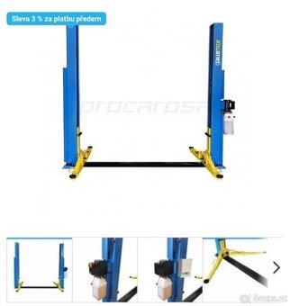 Dvousloupový zvedák golemtech 3,5t poloautomat.