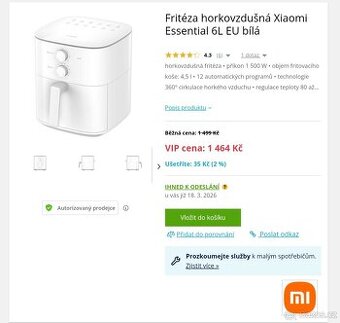 Fritéza horkovzdušná Xiaomi Essential 6L