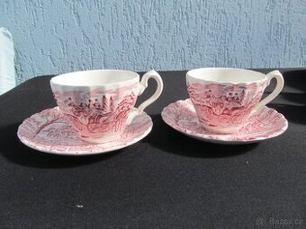 sada dvou vintage šálků a podšálků značky Myott