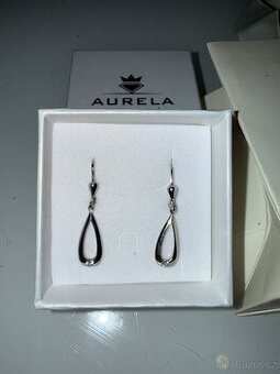 Náušnice z bílého zlata 14 karátů