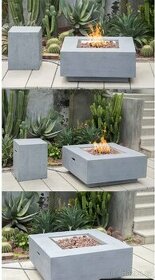 Betonový stůl s integrovaným plynovým ohništěm - 1