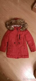 Dívčí zimní bunda vel.128,červená
