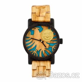 Dřevěné hodinky OASIS se zlatou mincí Český lev 2022 - unise - 1