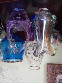 Hutní sklo vaza broušené sklo český  křišťál