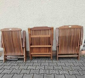 Dřevěné skládací zahradní židle 3 kusy