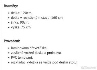 Jídelní stůl rozkládací